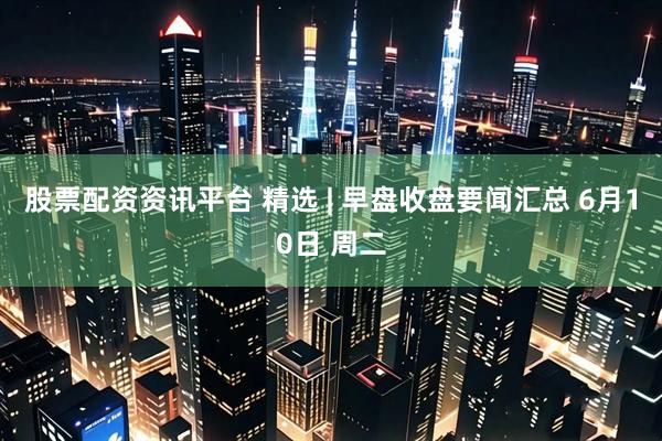 股票配资资讯平台 精选 | 早盘收盘要闻汇总 6月10日 周二